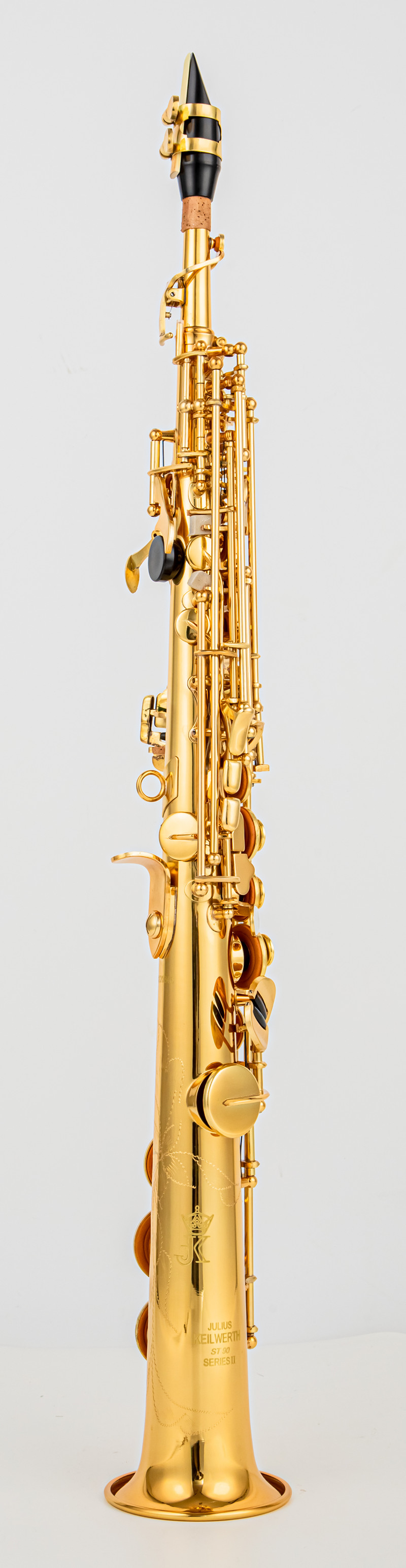 JK Keilwerth SX90II Soprano saksafon altın nikel B düz soprano düz iki boyun, kasa, ağızlık, eldiven, saz