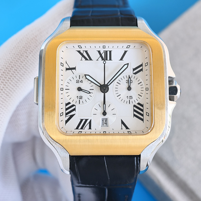 Мужские часы Автоматические 7550 Часы с механическим механизмом 43,3 мм Водонепроницаемые модные устойчивые к царапинам сапфировые наручные часы с кожаным ремешком
