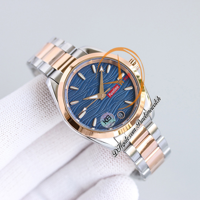 VSF Aqua Terra 150M A8800 Relógio automático feminino 43 mm dois tons rosa ouro branco diamante mostrador pulseira de aço inoxidável Super versão 220.20.34.20.52.001 feminino Puretime F6