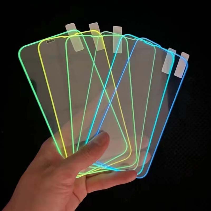 2023 nouveau verre trempé lumineux fluorescent pour 14 Pro Max protecteur d'écran HD brillant trempé pour Iphone 13 protecteur d'écran