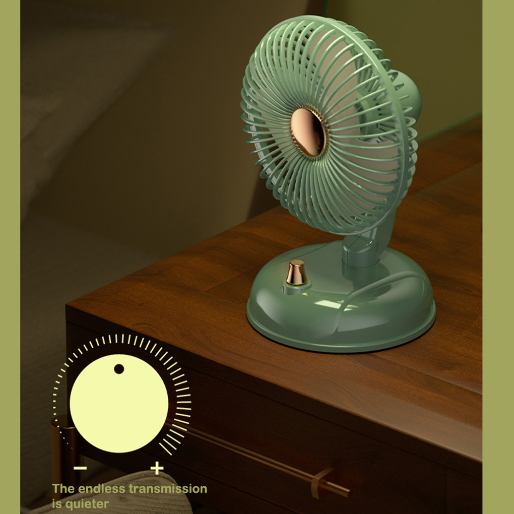 Retro Mini Fan Type-C ładowna przenośna wentylator oscylacyjny stół głowicy Mute Handheld Silent Cooling Fan Fan Air Cooler na zewnątrz