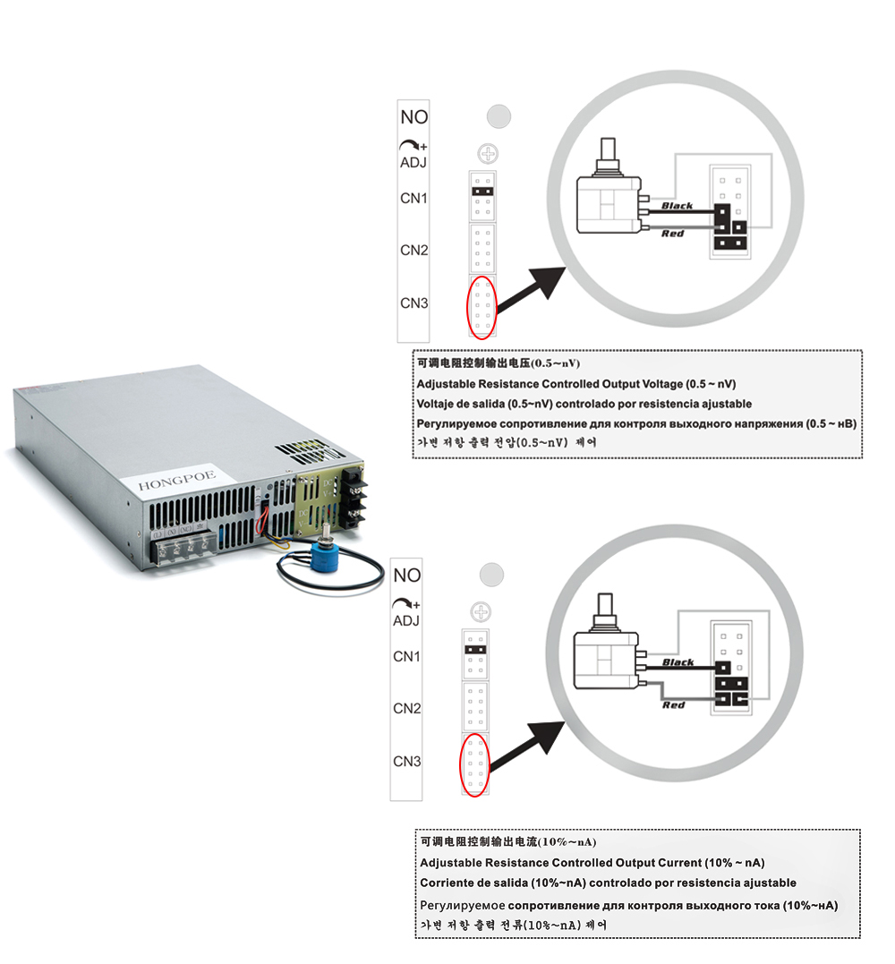 1500W 6A 250V power supply 250V 0-5V analog signal control 0-250v adjustable power supply SE-1500-250 PLC control