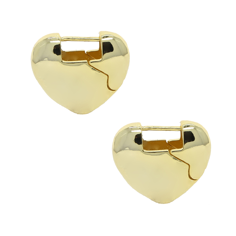 Nouveau Designer de luxe Crack Ouverture Big Love Heart Lock Stud Boucles d'oreilles Glacé Bright Smooth Fashion Hip Hop Femmes Lady Festival Cadeau Bijoux