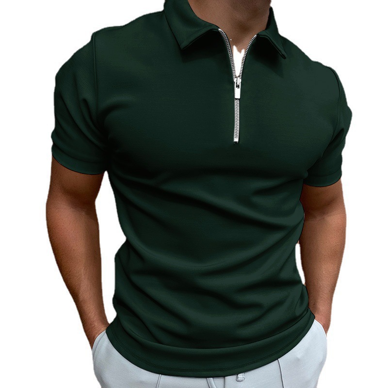 Polo da uomo di marca Maglietta a maniche corte di marca Miscela di cotone Decorazione con cerniera Abbigliamento uomo Risvolto Polo sottile Magliette casual solide T-shirt unisex Taglia S-3XL