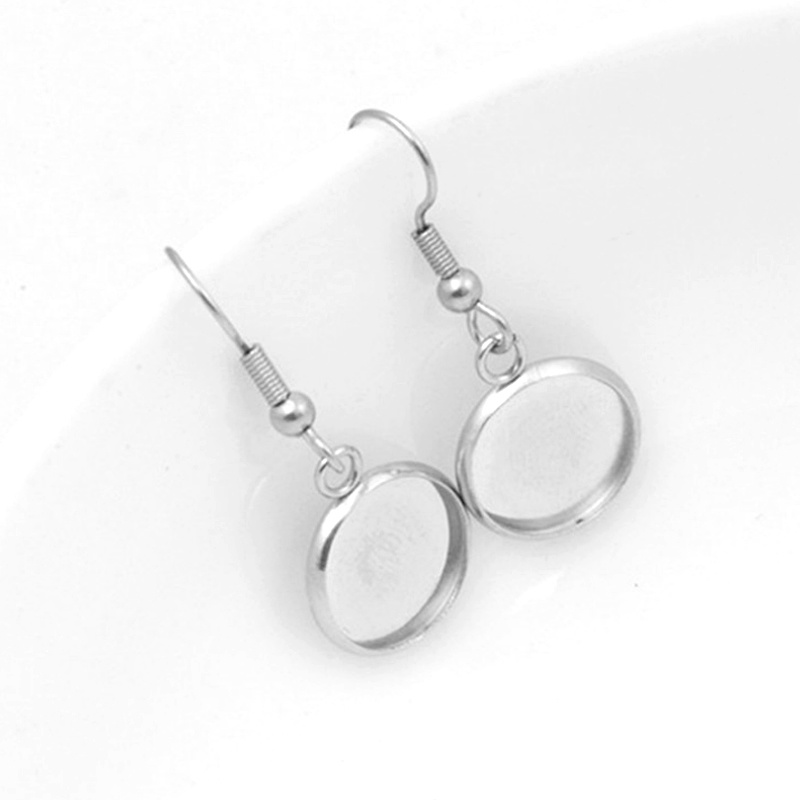 Paramètres de boucles d'oreilles Cabochon en acier inoxydable, adaptés à 6 8 10 12 14 16 18 20 25 30mm, Base vierge, bricolage, crochets de boucles d'oreilles, résultats de bijoux