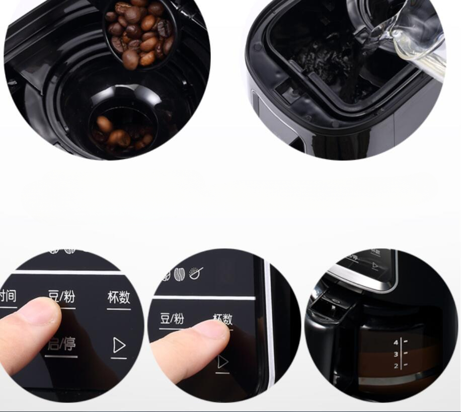 Donlim DL-KF1061 Hushållen Americano Cafe Machine Pink Diy Drip Coffee Maker Cooker Home Te Pot 0.7L Auto Grinder Coffee Bean