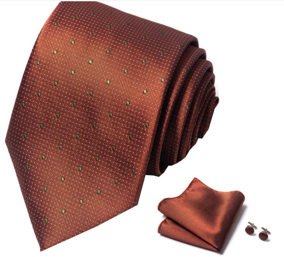 Erkek bağlar gündelik kravat seti boyun dacron yüksek kaliteli erkekler hanky cufflinks seti