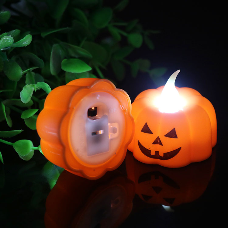 Halloween Led Rave Toy Party Decoration Luminous Pumpkin Lantern Ghost Festival Decorative LED Electronic Candle Lamp Party Props Small Night Light