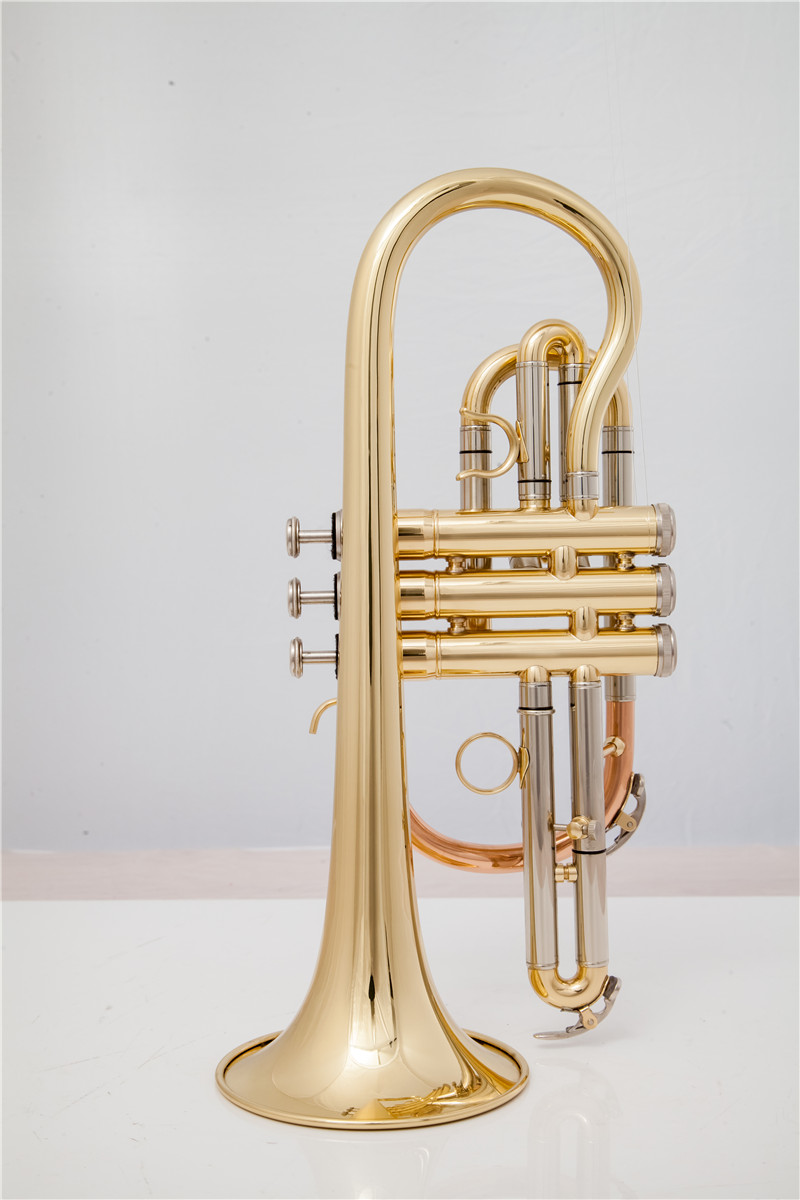 Il belin Hoge kwaliteit gouden Bb-cornettrompet messing met koffer en mondstuk Muziekinstrumenten