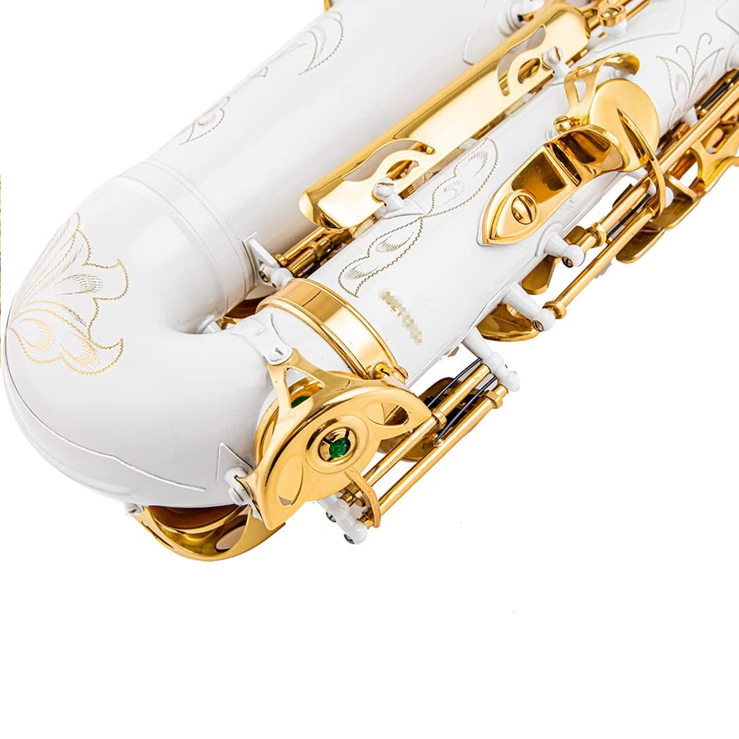 Nouveau saxophone Alto professionnel blanc, e-flat, peinture blanche, touches dorées gravées, instrument de jazz à motifs magnifiques