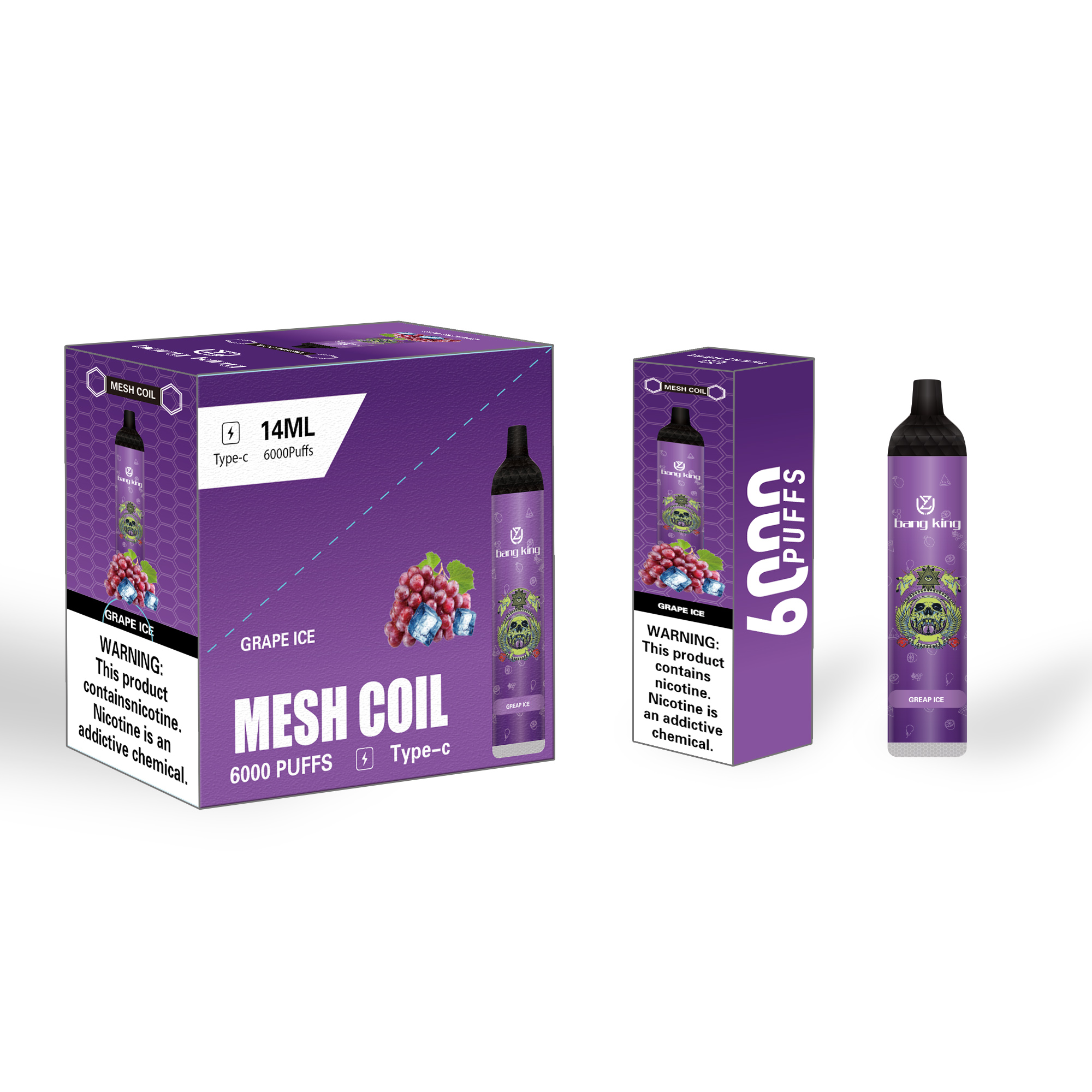 オリジナルのUzy Bang Mesh Coil 6000 Puffs使い捨ての電子タバコ0％2％3％5％Nico Bar