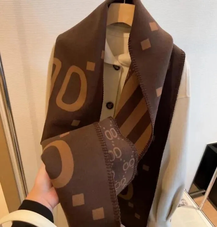 Damen-Kaschmir-Schal, Designer-Mode, luxuriös, neue hochwertige Winter-warme Schals, Schal mit Buchstaben-Aufdruck, 235 cm x 25 cm