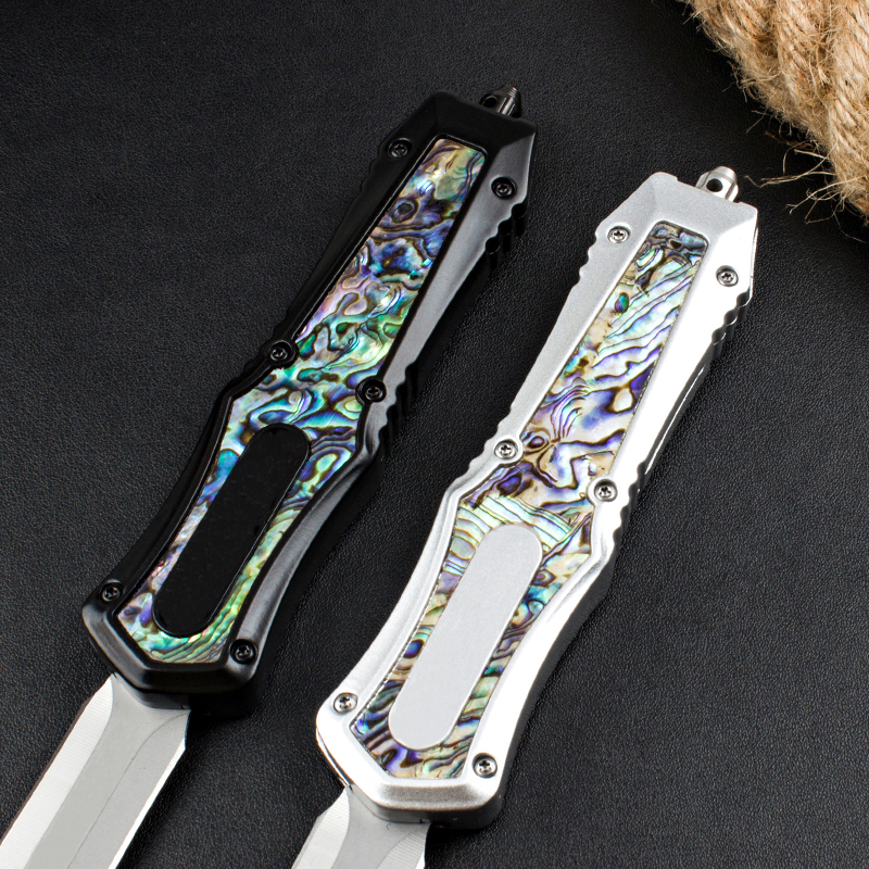 NEW goddess Automatic Knife 440C Blade Zinc alloy inlaid abalone shell handle Camping Outdoor Self-defense Tactical Combat Knives UT85 UT88 BM 3300 4600 3400