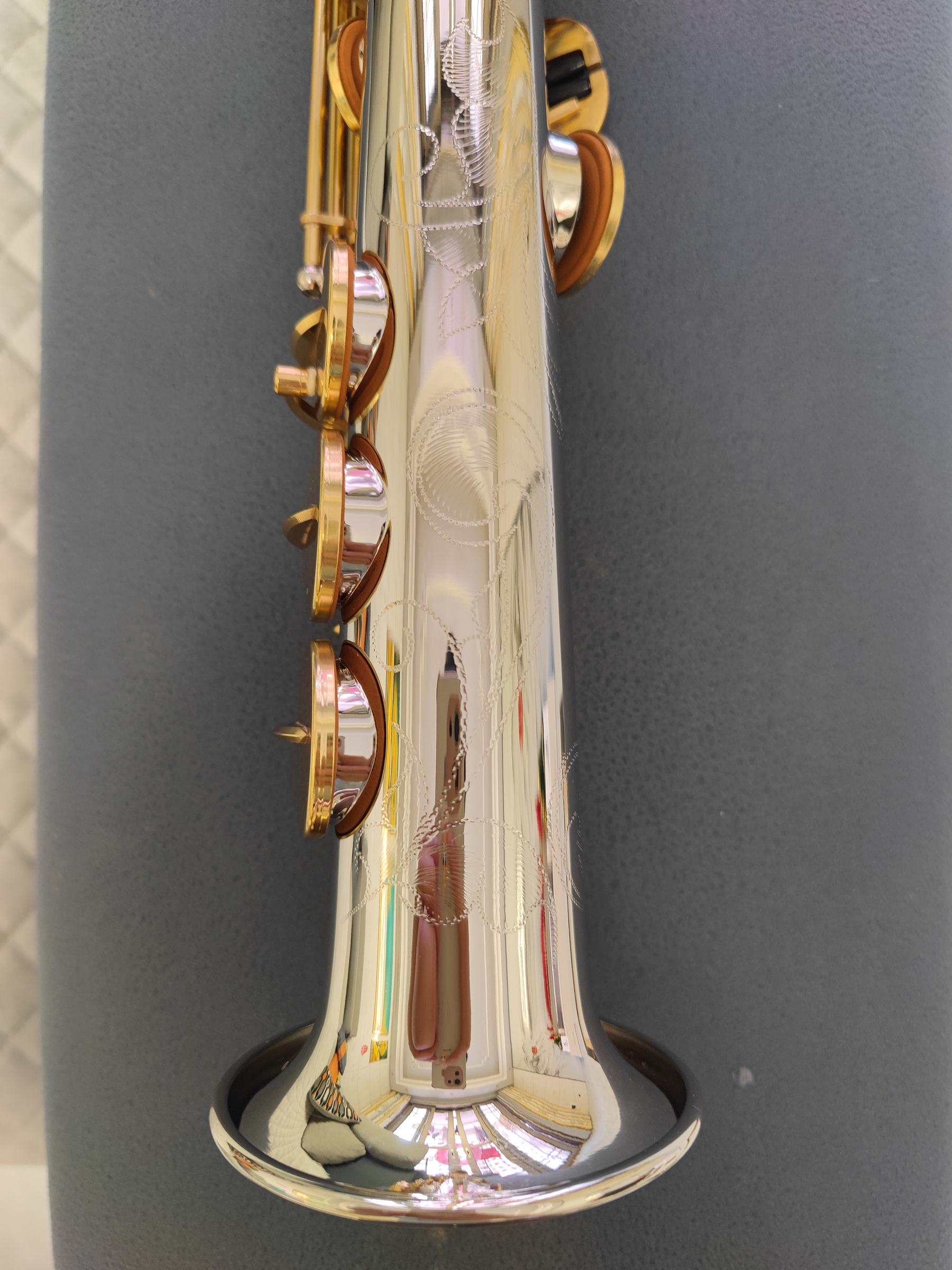 Original O37 estructura uno a uno modelo Bb saxofón profesional de tono alto cobre blanco chapado en oro instrumento de saxofón B-tune