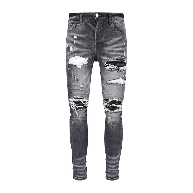 Модные мужские джинсы, внешняя торговля, светло-голубые, черные брюки, мотоциклетные байкерские мужские брюки, стирающие старые складки, мужские брюки, повседневные джинсовые брюки для подиума, размер 30-40