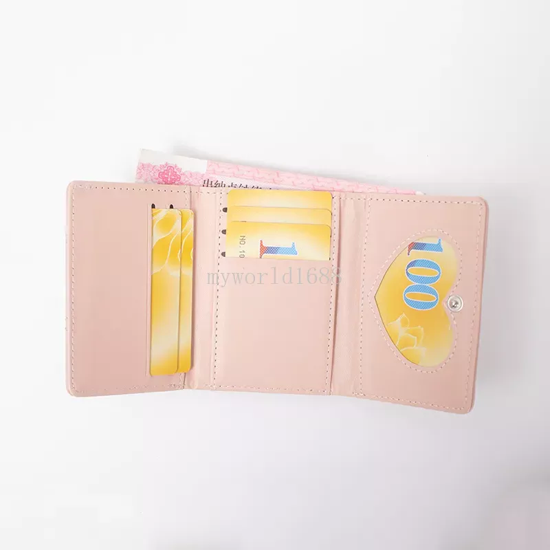 Bolsa curta de três dobras feminina simples pequeno vento perfumado diamante verificação linha bordada carteiras saco de cartão multi-cartão