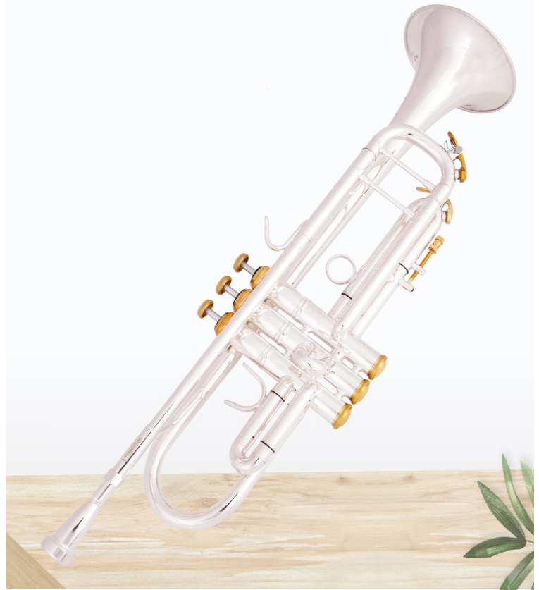 Ny ankomst BB Trumpet LT198GS-85 Silverpläterad trumpet Small Brass Musical Instrument Trompeta Professional High Grade.
