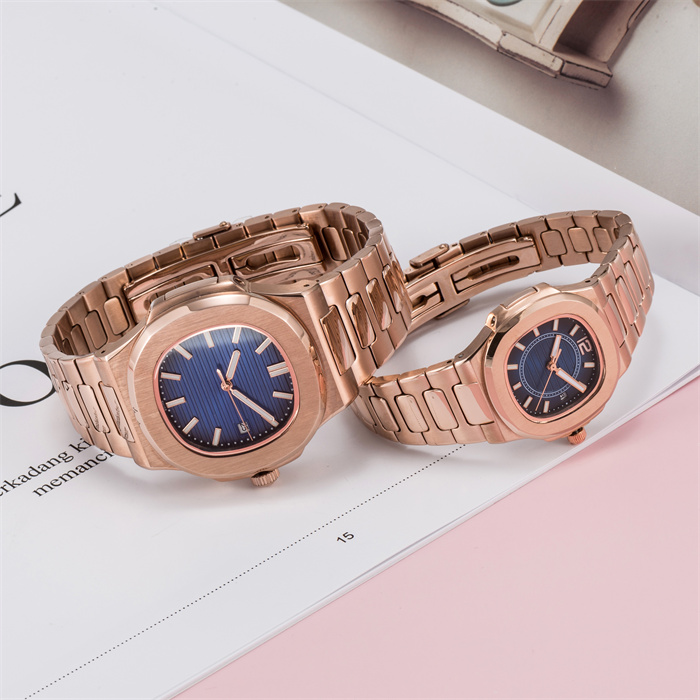 Kijk naar designer horloges paar horloge meerkleurig roestvrij staal mechanisch quartz saffier waterdicht horloge herenhorloge