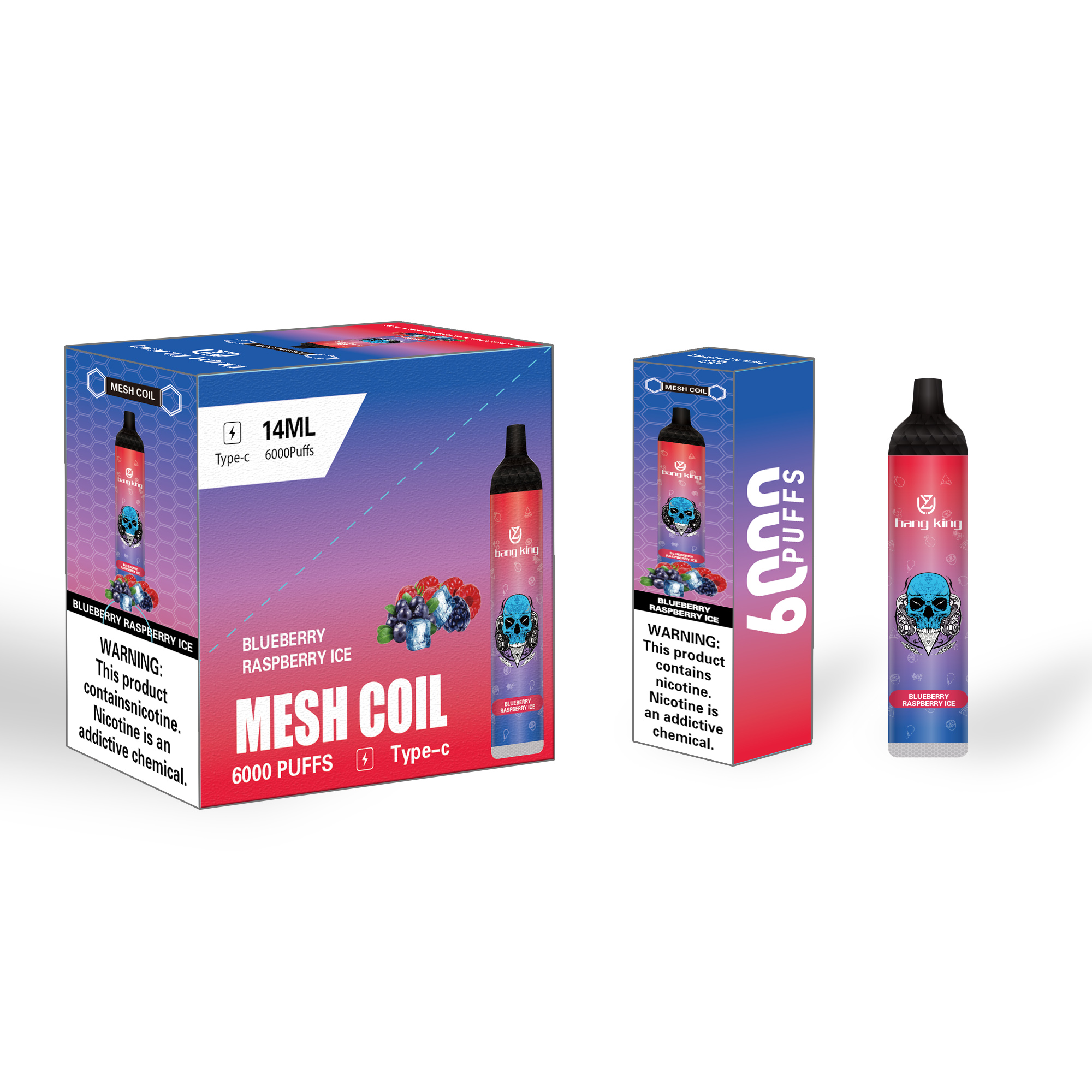 오리지널 Uzy Bang Mesh Coil 6000 퍼프 일회용 E