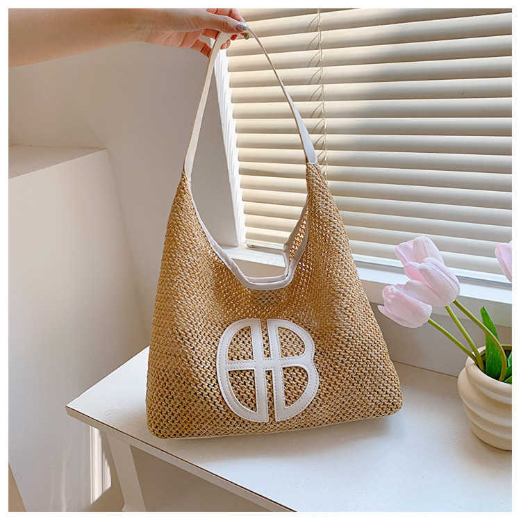 2023 Summer New Fashion Grass Woven Handheld One Shoulder Tote Bucket Bag Women's Bag Mixed Batch 230927