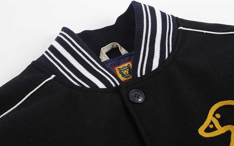 Men's Jackets Best quality patchwork casual college baseball jacket Striped man do embroidered duck Graphic jacket men women coat J230926