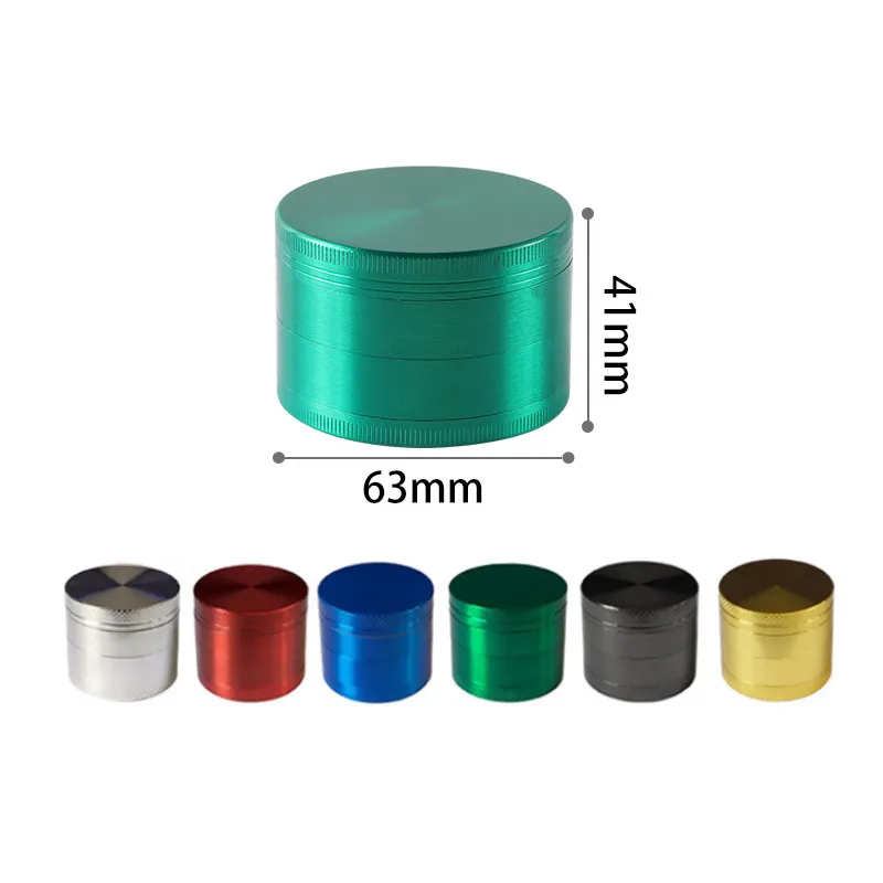 Metal Hand Grinder 40mm 50mm 63mm Layer Zinc Alloy Tobacco Cigarettes Cut Grinding Miller Dry Herb Crushers Colorful Smoking Pipe Accessories Muller Pepper