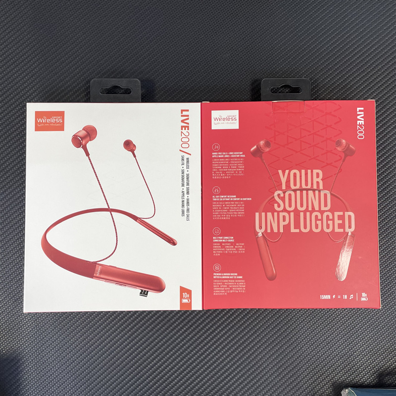 LIVE200 TWS Bluetooth-Nackenbügel Elite Touch Headset-Ohrhörer Ihr Sound Unplugged Signature Sound Kabellose Nackenbügel unterstützen TF-Karte