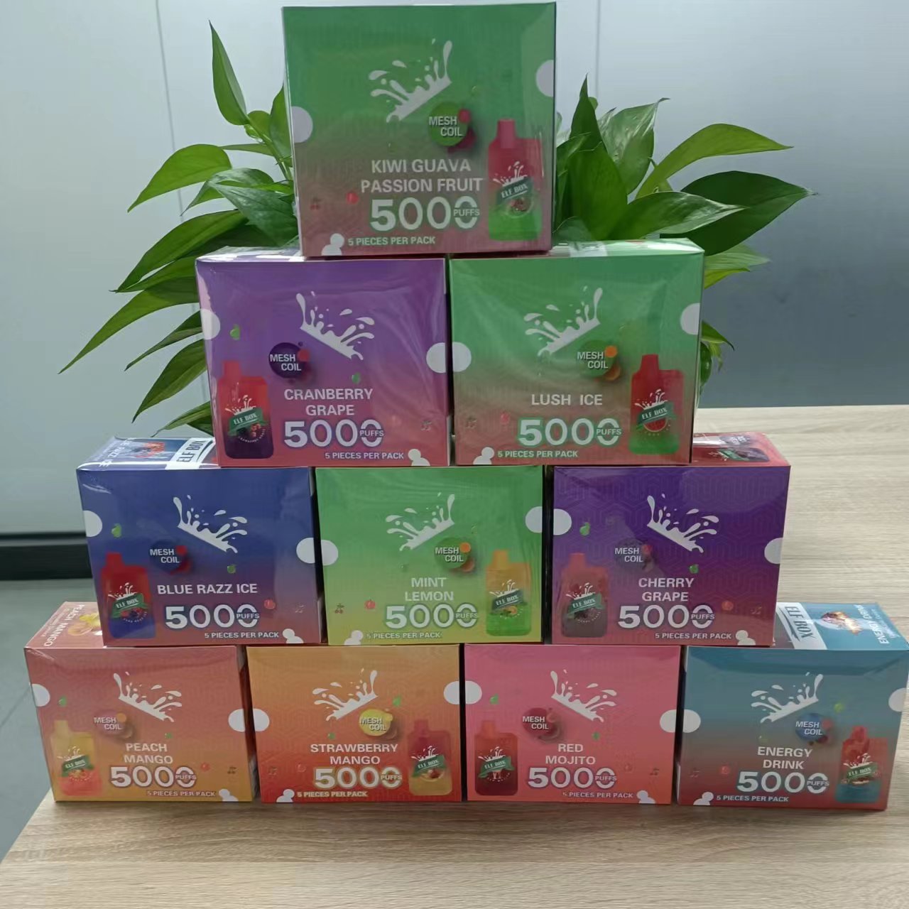 오리지널 Bang 5000 퍼프 5000 일회용 E 담배 장치 키트 650mAh 충전식 배터리 사전 채워진 11ml 카트리지 포드 vape 펜 상자 대 ELF 5000