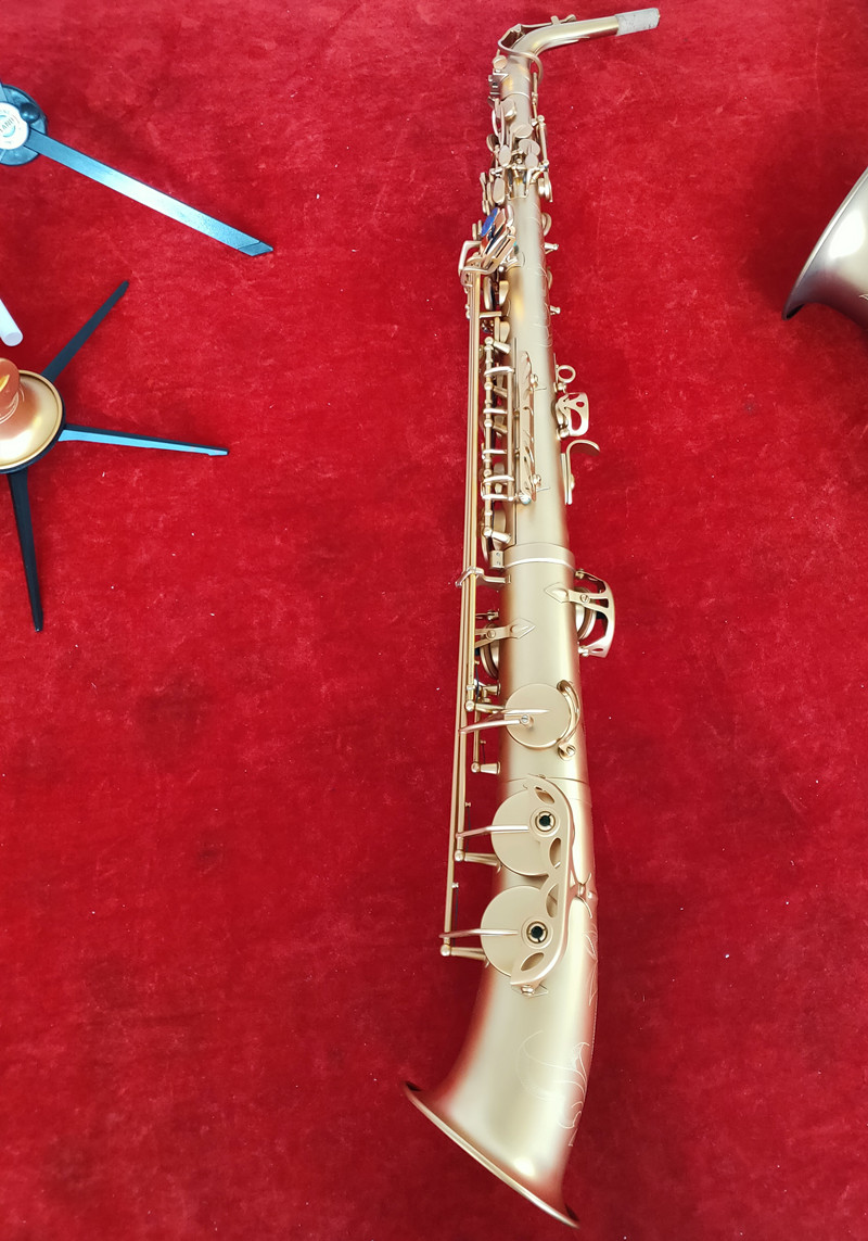 Nouveauté tuyau droit Alto Eb Tune Saxophone en laiton Instrument de musique saxo laque or avec étui embout livraison gratuite