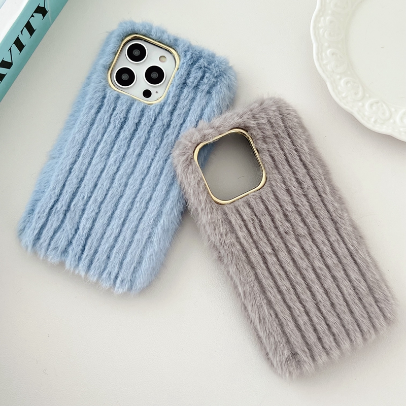 Fundas de piel esponjosa de línea vertical para Iphone 15 Pro 14 13 12 11 XS MAX XR X 8 7 Plus funda trasera de teléfono móvil cromada de TPU suave