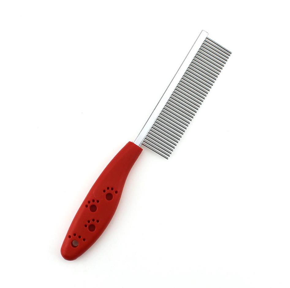 Dog Grooming Stainless Steel Beautytools Pets Steels Comb Red Blue Handle Pet Combs Dogs Cats Flea Brush SN4227