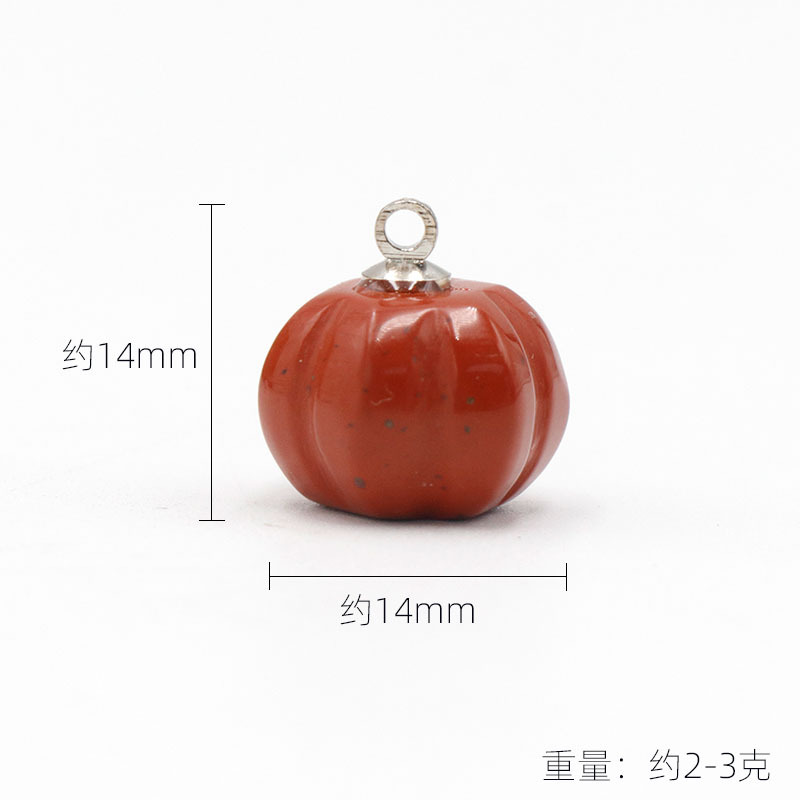 Colgante de cristal de calabaza de Halloween, piedra Natural, dijes para manualidades para hacer joyería, pendiente, collar, accesorios hechos a mano