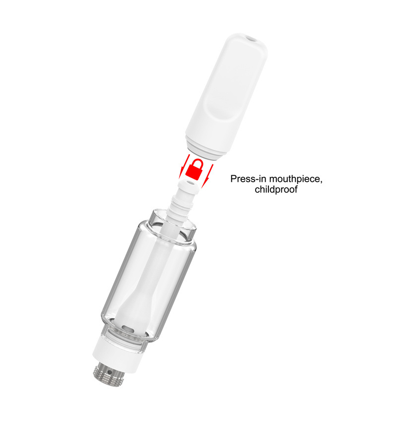 Nieuwe lege bedompte karren Vape-cartridge 0,5 ml 1,0 ml 2,0 ml verstuiver Pers in mondstuk Pyrex glazen tank Keramische spoel Dikke olie 510 vaporizer-pen met eenvoudig te gebruiken vaporizer-pen