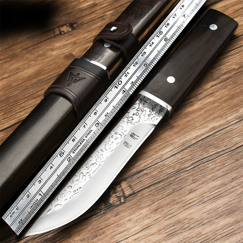 Outdoor knife portable fruit knife Outdoor barbecue meat cleaver High hardness knife cold weapon samurai knife