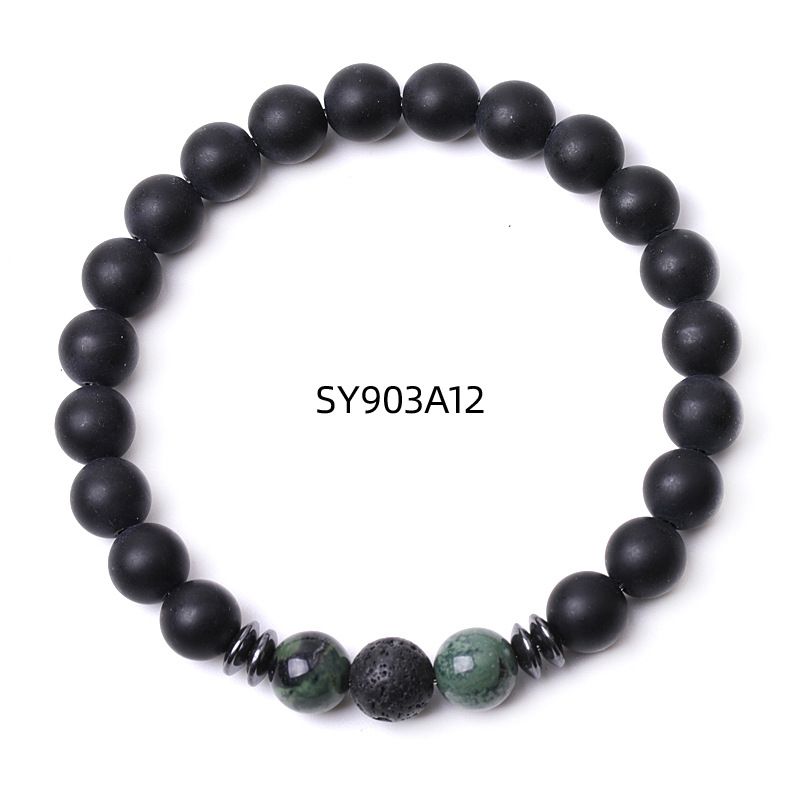 Bracelet en perles de pierre noire de 8MM, cristal coloré, perles de Jade, énergie, bouddha, pour femmes et hommes, vente en gros