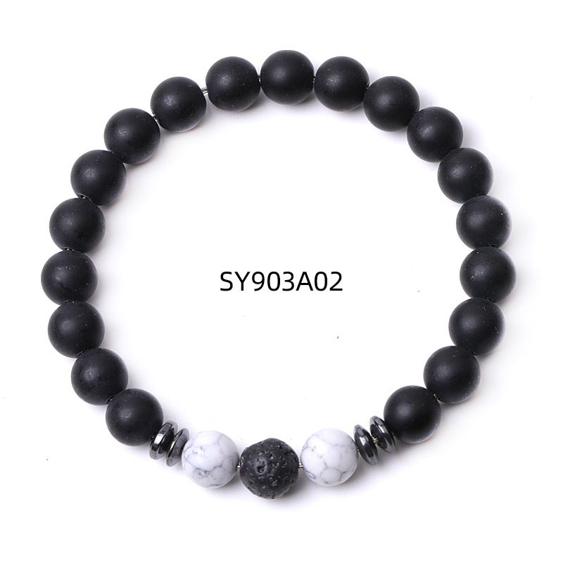 Bracelet en perles de pierre noire de 8MM, cristal coloré, perles de Jade, énergie, bouddha, pour femmes et hommes, vente en gros