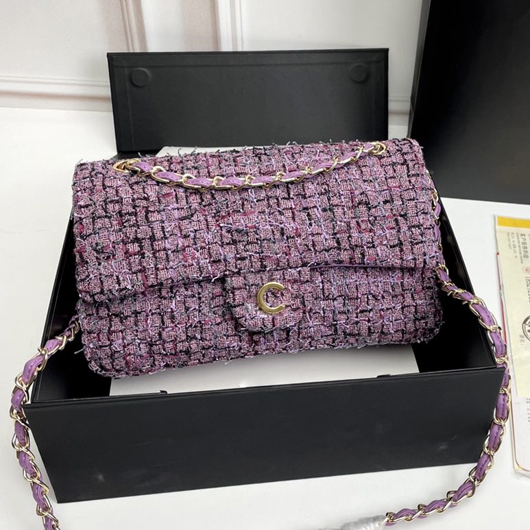 Borsa a tracolla di canale di design da donna Borsa con patta di lusso Borsa a tracolla Portafoglio 7A qualità tessuto importato Borsa da donna di moda Borsa telefono Borsa a tracolla a catena