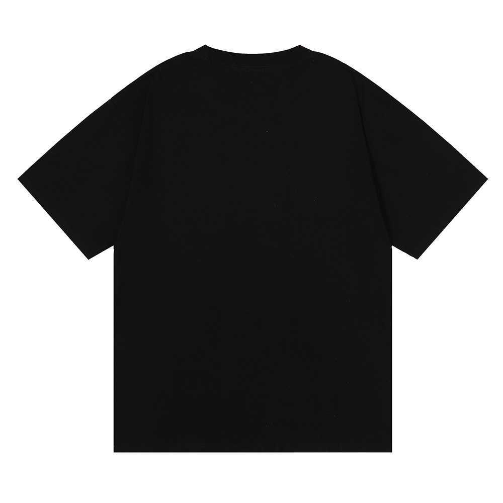 トレンディなアート抽象的なデザイン印刷された半袖Tシャツカップルハイストリートルーズハーフスリーブ