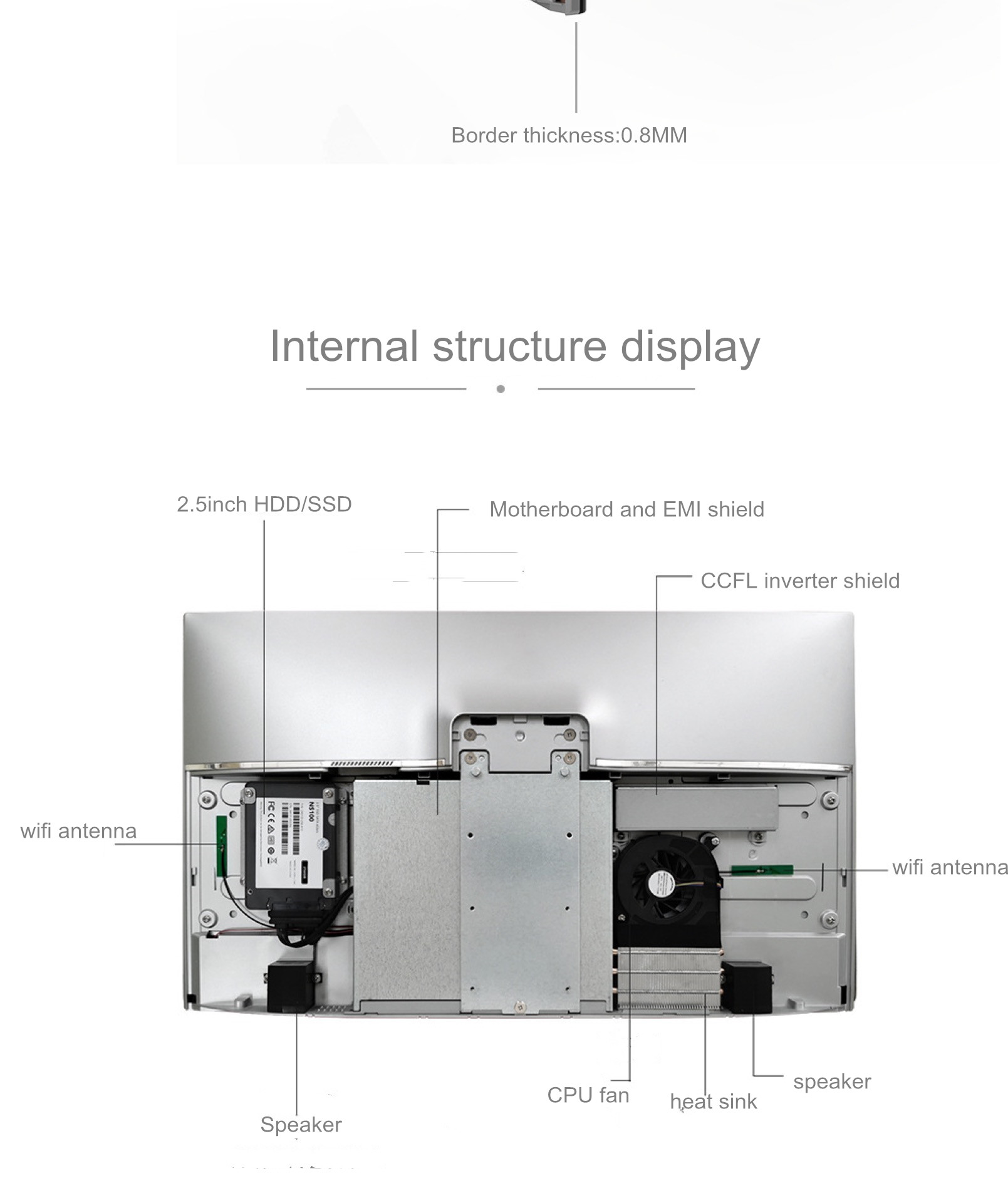 Aotesier-Bildschirm, All-in-One-PC, Intel Core i7-CPU, 24-Zoll-Monoblock-PC, RAM, 8/16 GB, Gaming-PC, Komplettset, All-in-One-Desktop-Computer