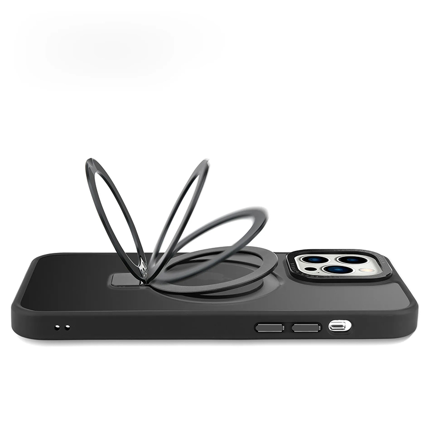 Premiummagnetisk telefonfodral för iPhone 15 14 13 12 11 Pro Max Plus Strong N52 Magnets Kickstand genomskinlig matt mobiltelefonskydd