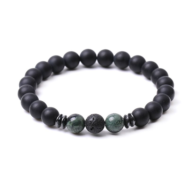 Atacado 8mm pedra preta frisada cordão colorido cristal jade contas energia buda cordão pulseira para mulheres homens