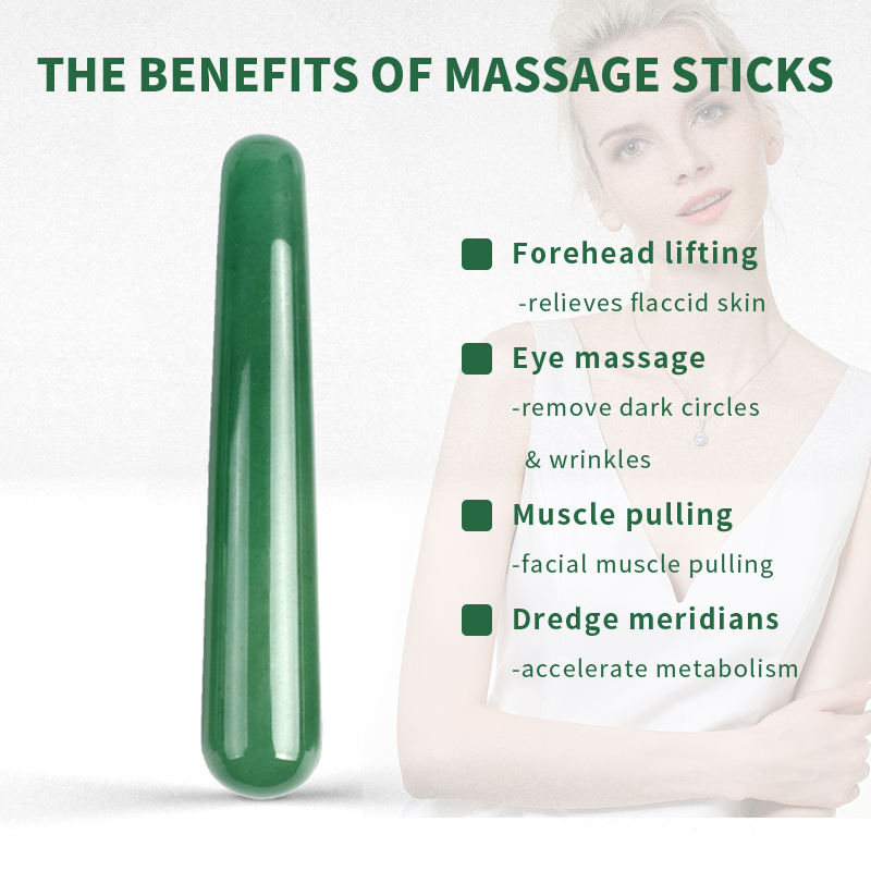 Baguette de Massage Yoni en Jade naturel, Aventurine minérale, bâton de Massage, relaxation, beauté du corps, santé, traitement thérapeutique d'acupuncture, vente en gros