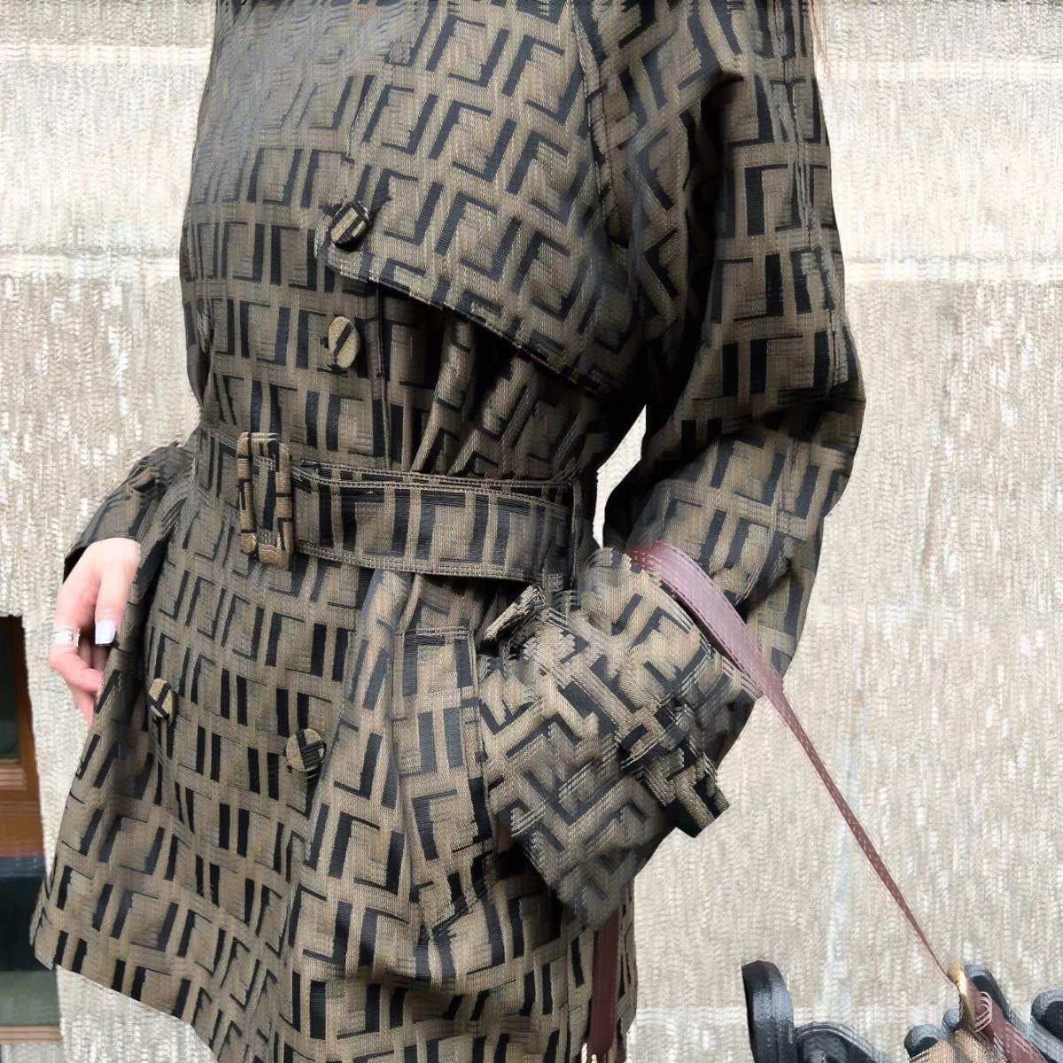 F F Designer de luxo das mulheres trench coats mulheres jaqueta corta-vento solto cinto casaco feminino casual curto trench coat