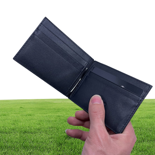 Black authenine cuir money Clip Wallet 2023 Fshion Concise Credit Card ID Holder for Business Men High Quality European et Ameri6556549