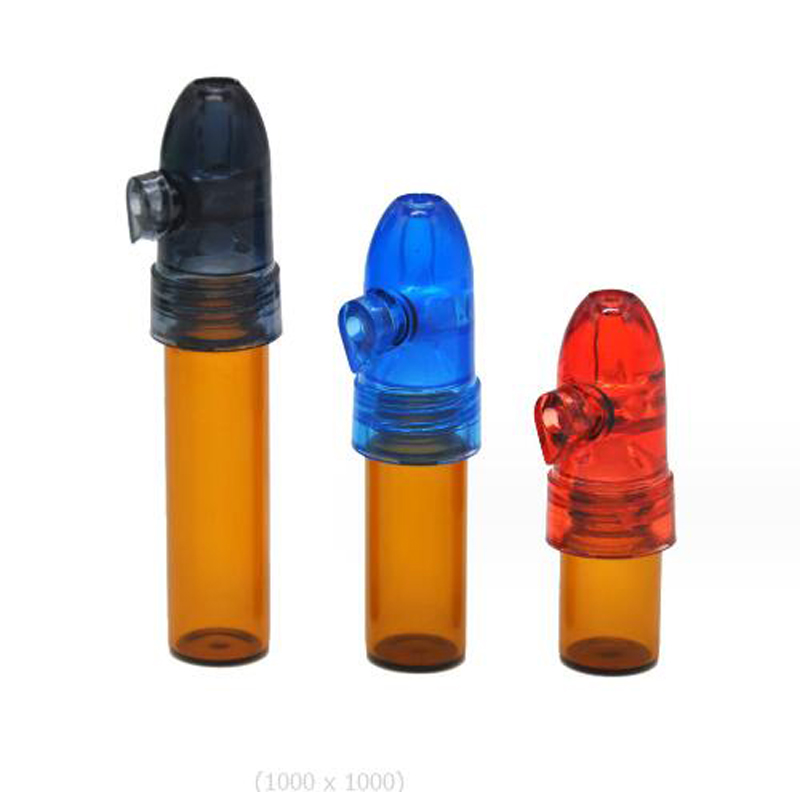53mm 67mm 82mm喫煙プラスチックガラススナッフディスペンサー67 mm in Height Buell Rocket Pill Box Case Snorter Snuff Snorter Sniffer DHL