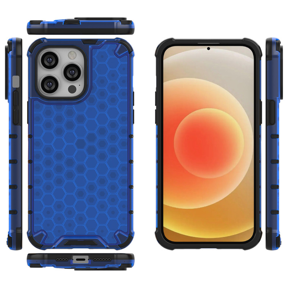 Funda de PC de TPU de panal a prueba de golpes para iPhone 15Pro Max 14 13 12 11, funda de piel de grano de fútbol con armadura híbrida para iphone15