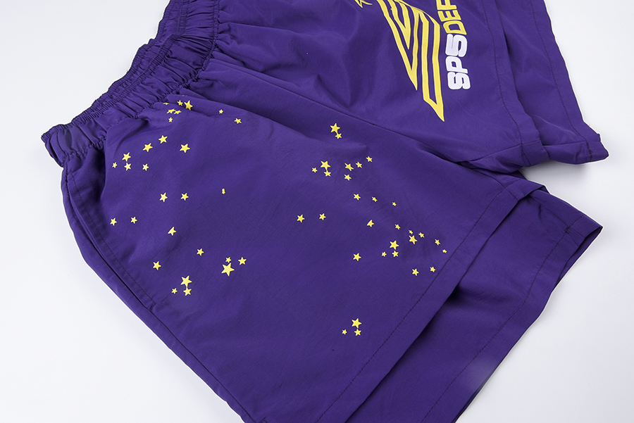 24SS Purple Shorts Jogger Summer Pant Star Tryckt män Kvinnor Drawstring Short Pants Holiday Snabbt torrkläder