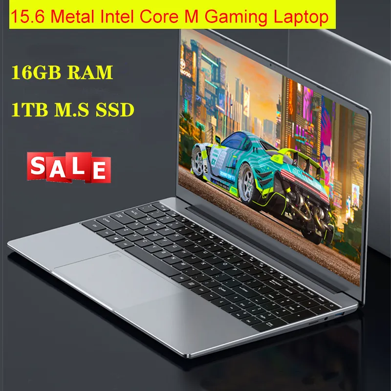 Cheapest 15.6 inch Windows 11 Notebook Laptop Core M CPU 16GB RAM 1TB/512GB/256GB SSD Fingerprint Unlock Gaming Computer