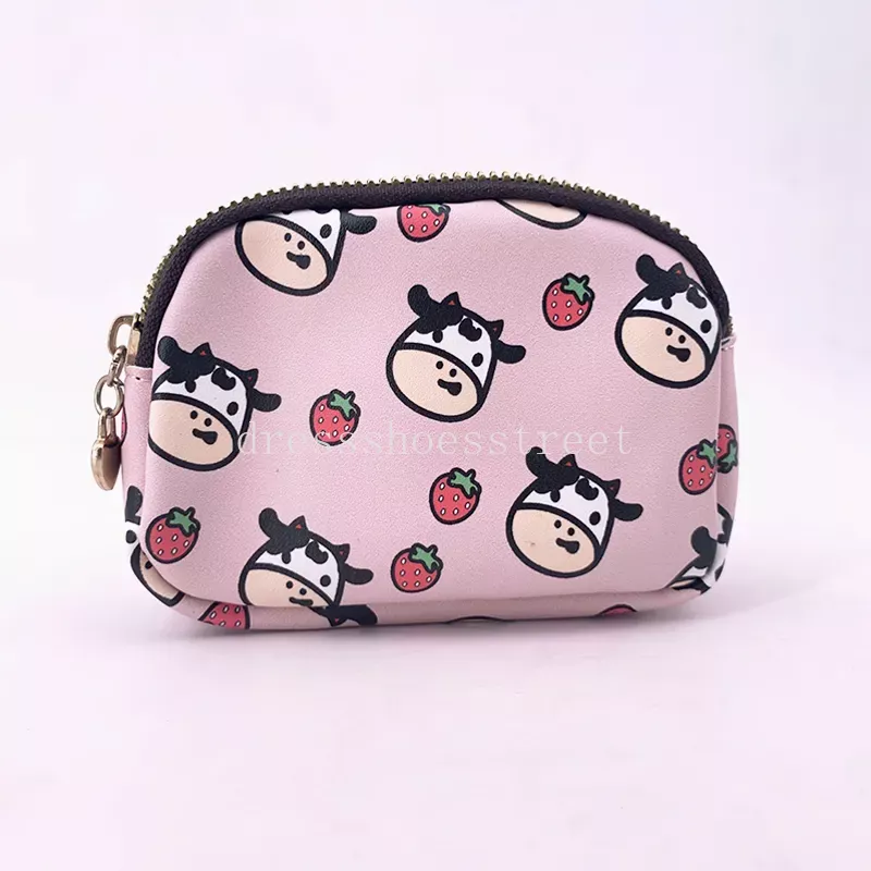 2023 New Fashion Cow PU Leather Cartoon Anime Multi-card Slot Short Women Coin Purse Mini Wallet For Outdoor Women Girl Gift