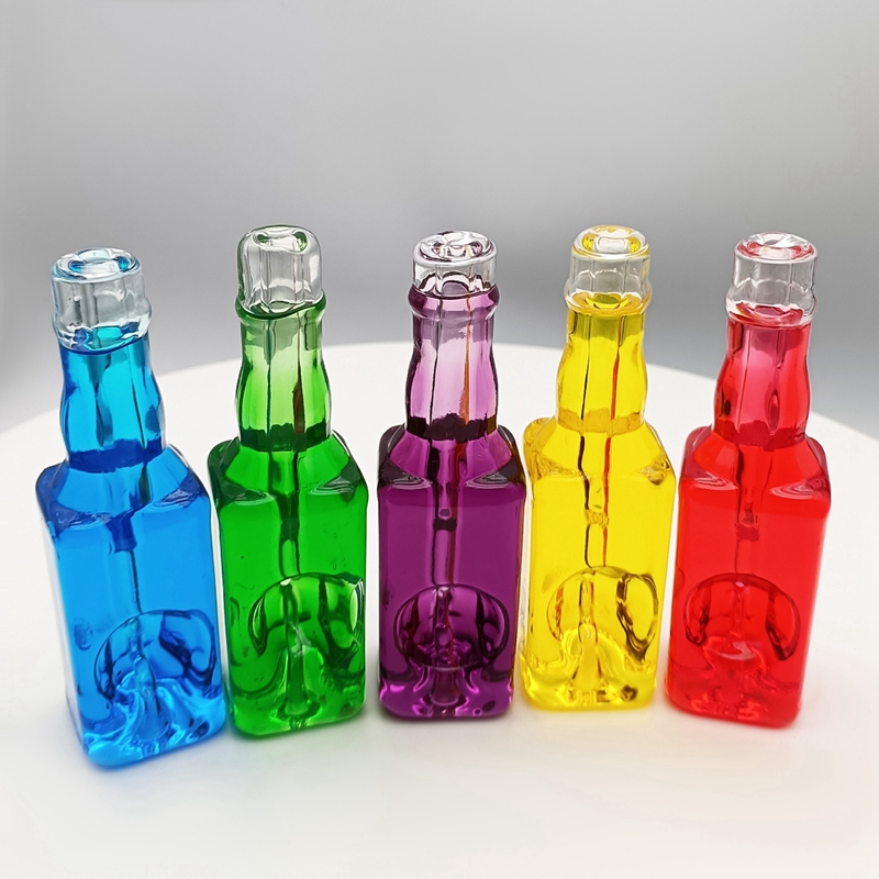 Colorful Bottle Style Pyrex Thick Glass Pipes Freezable Liquid Handmade Portable Filter Dry Herb Tobacco Spoon Bowl Smoking Bong Holder Handpipes Hand Tube